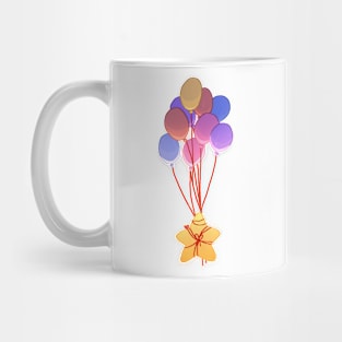 balloons holding up star Mug